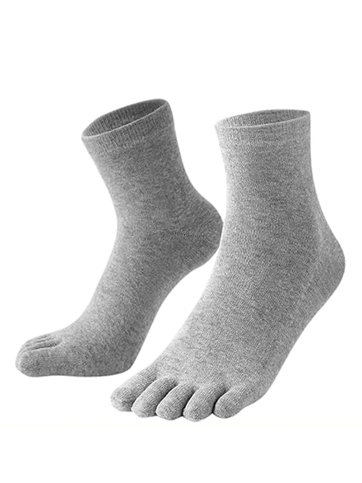 5-Toe Crew Socks (3-Pack) – Breathable, Anti-Odor