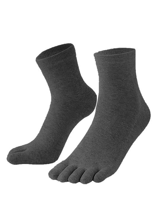 5-Toe Crew Socks (3-Pack) – Breathable, Anti-Odor